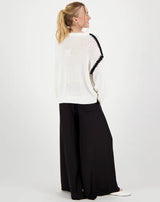 Me369- Annie Wide Leg Pant in Black