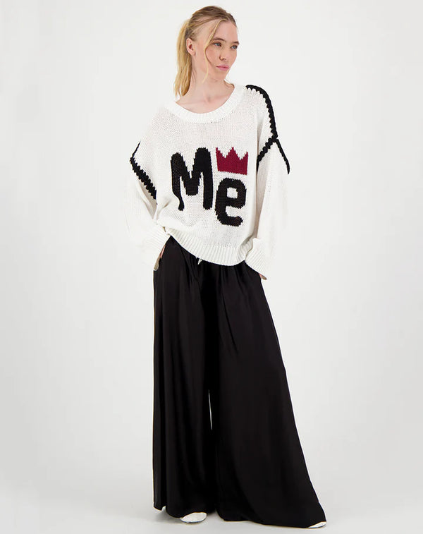 Me369- Annie Wide Leg Pant in Black