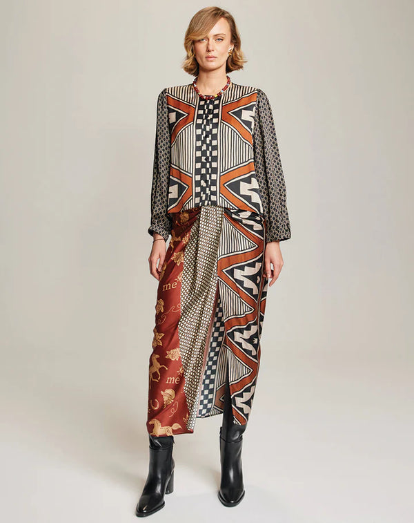 Me369 - Luna Tie Front Skirt in Rodeo