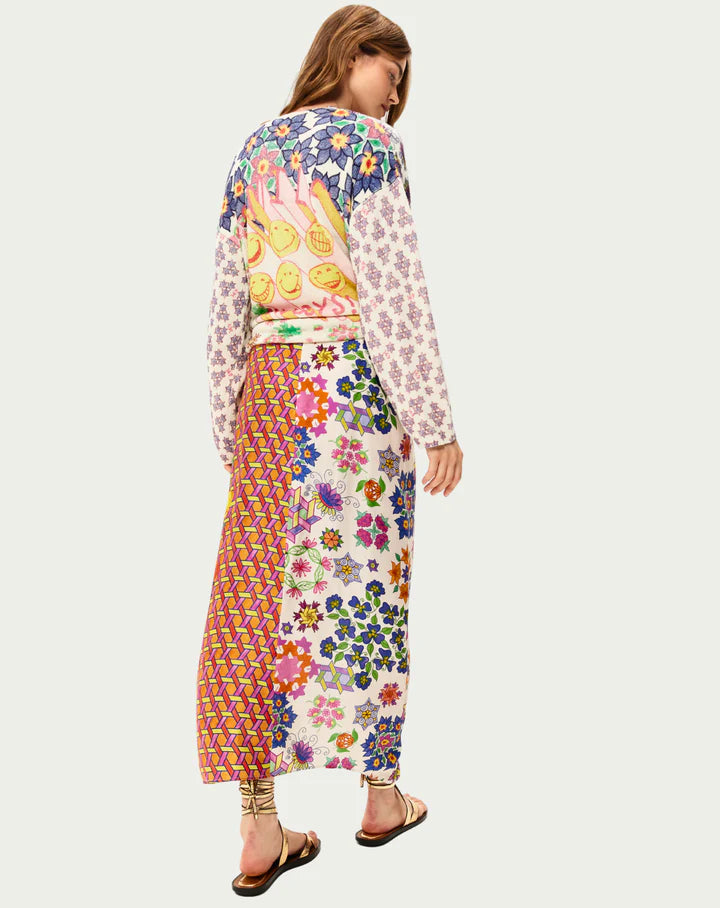 Me369 Luna Tie Front Skirt in Markers