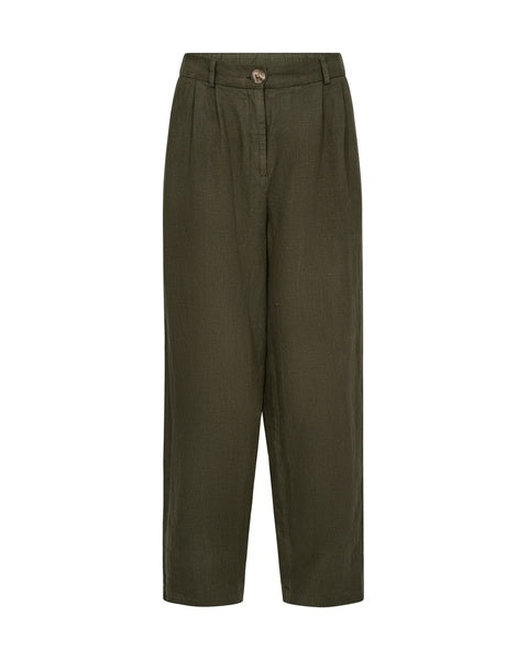 Mos Mosh Adlana Linen Trouser-Dusty Olive-163690