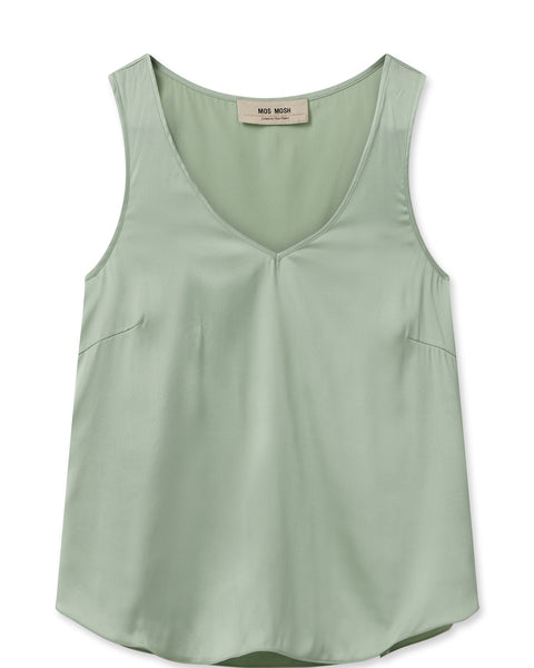 mos mosh astrid v neck silk tank top smoke green evalucia boutique perth scotland