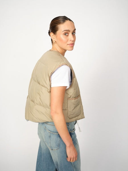 Mos Mosh Manja Down Vest in Brindle - 171750