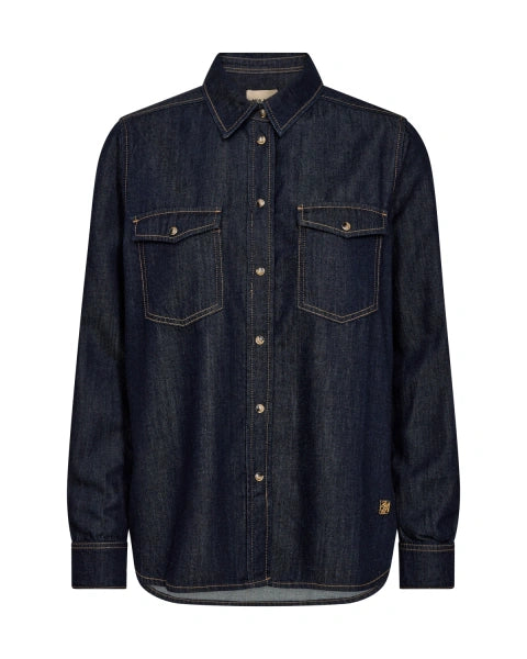 Mos Mosh Natalie Denim Shirt in Dark Blue - 174670