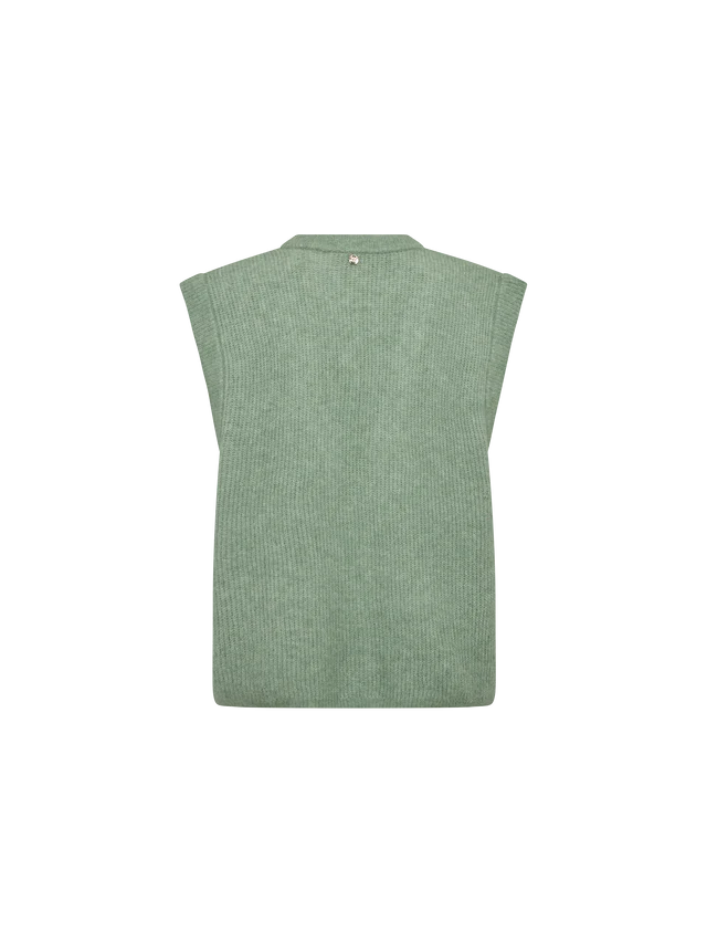Mos Mosh Thora Knit Vest in Turf Green - 177540