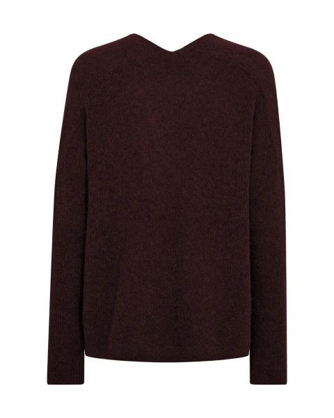 Mos Mosh Thora V-Neck Knit in Fudge - 153900