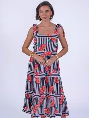 New Day Originals Shelly Beach Dress - Pomegranate Stripe