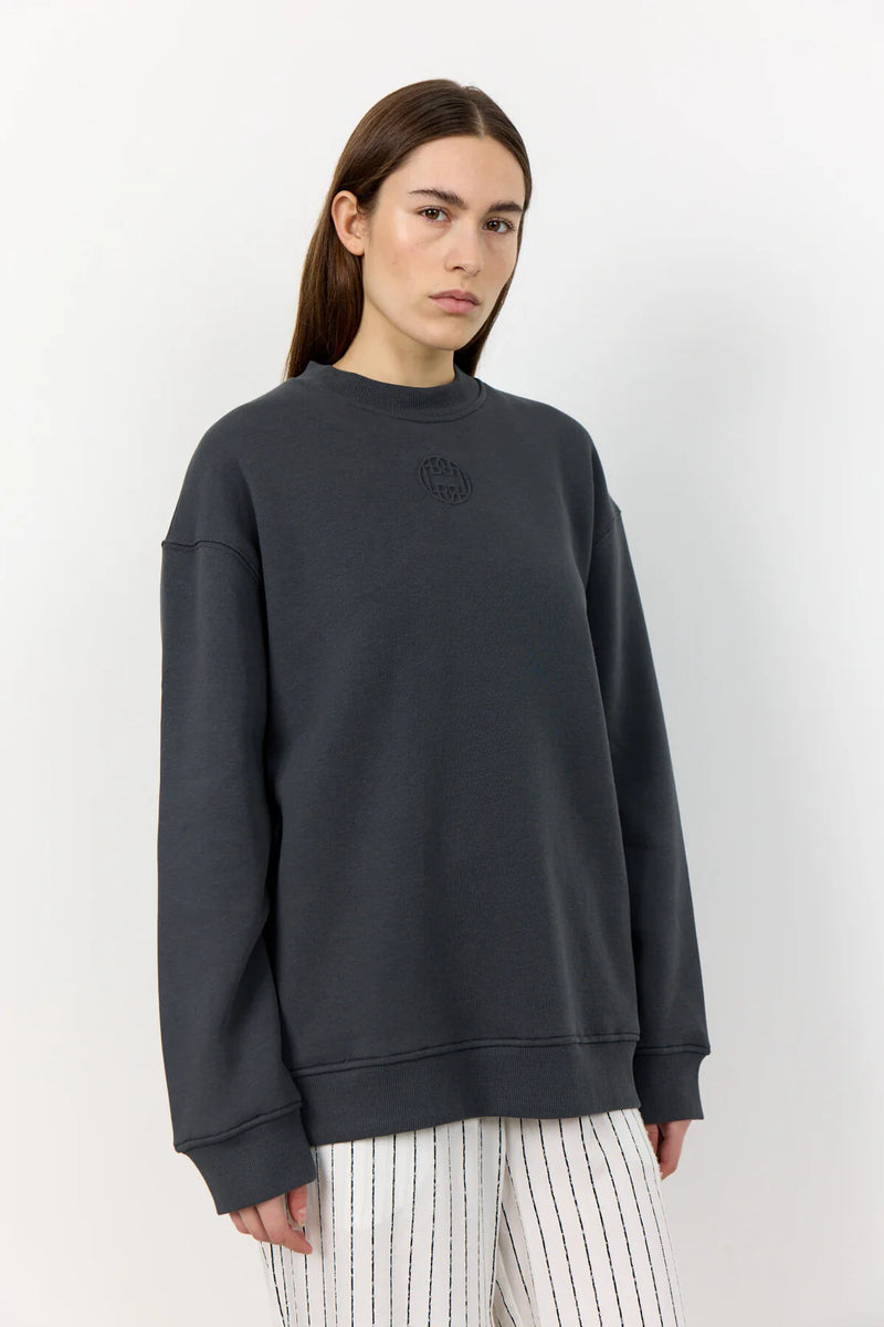 Levete Room Nuka Sweatshirt Top in Dark Grey  - 101123