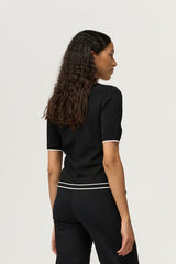 Pieszak Vigga Contrast Polo Knit-Black