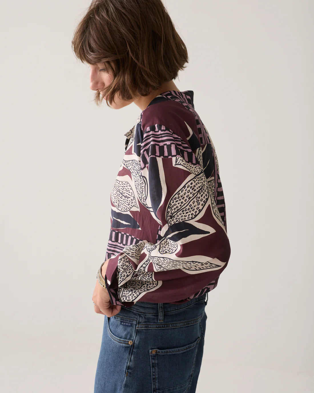 Summum Woman Scarf Print Blouse