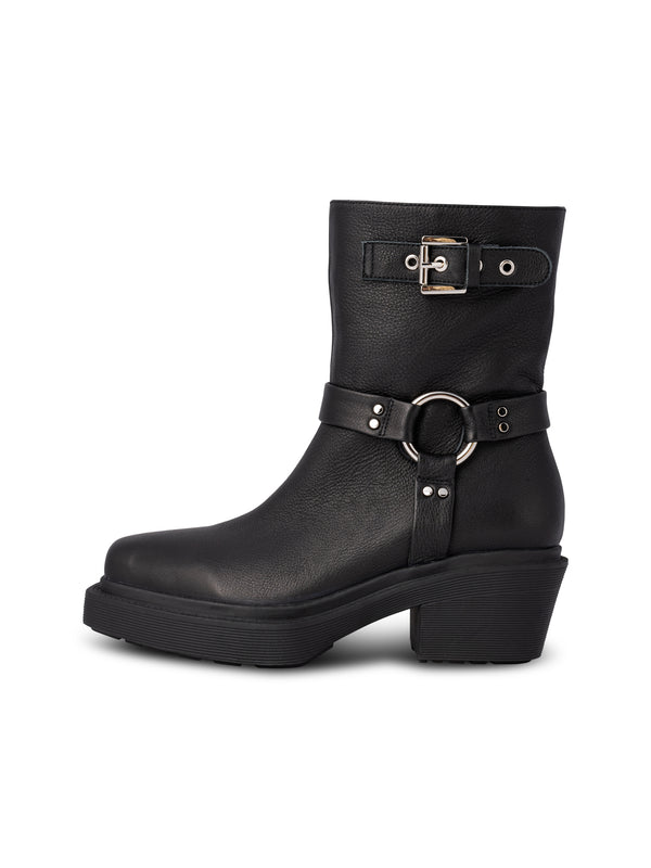 shoe the bear amina biker boots black leather evalucia boutique perth scotland