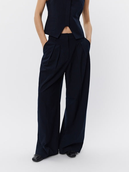 sofie schnoor wide leg trousers navy evalucia boutique perth scotland