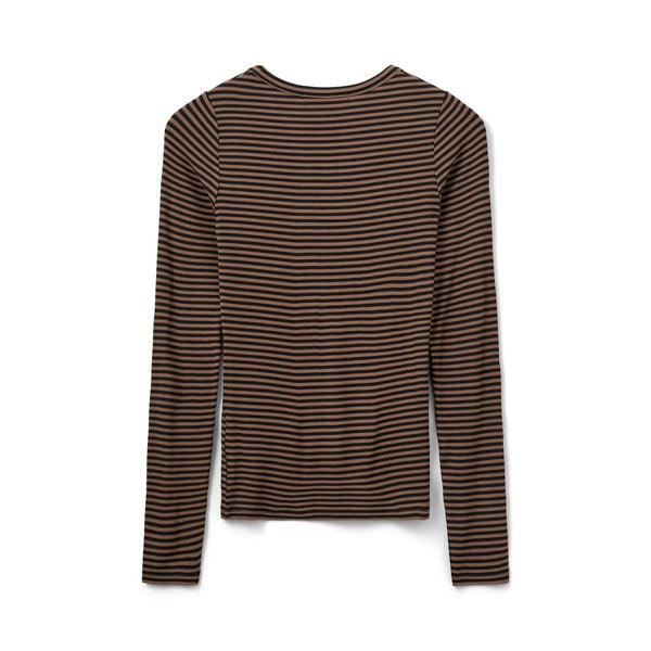 Sofie Schnoor Long Sleeved T Shirt-Light Brown/Black Stripes-SNOS433