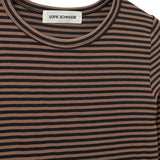 Sofie Schnoor Long Sleeved T Shirt-Light Brown/Black Stripes-SNOS433