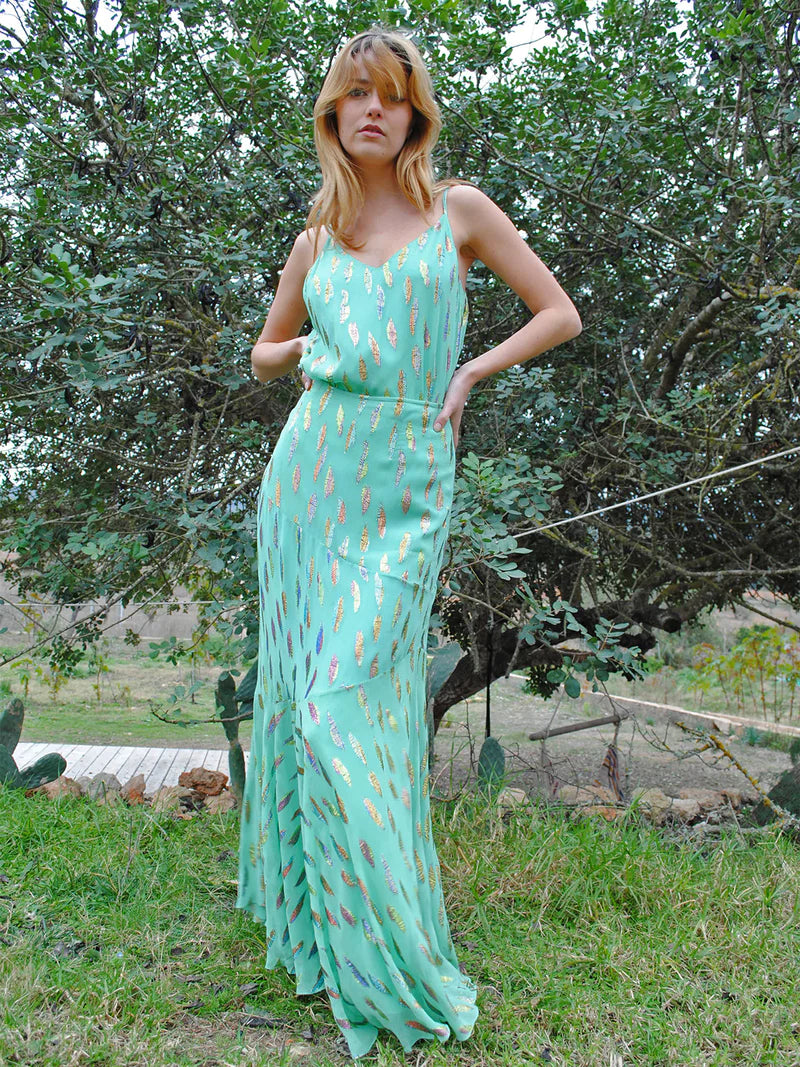 stardust flora skirt jade metallic sunset evalucia boutique perth scotland