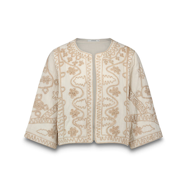 Summum Woman Tape Embroidered Jacket in Ivory - 1s1221-12241