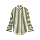 Summum Woman Printed Stripe Blouse in Combat Green 2s3260-12164