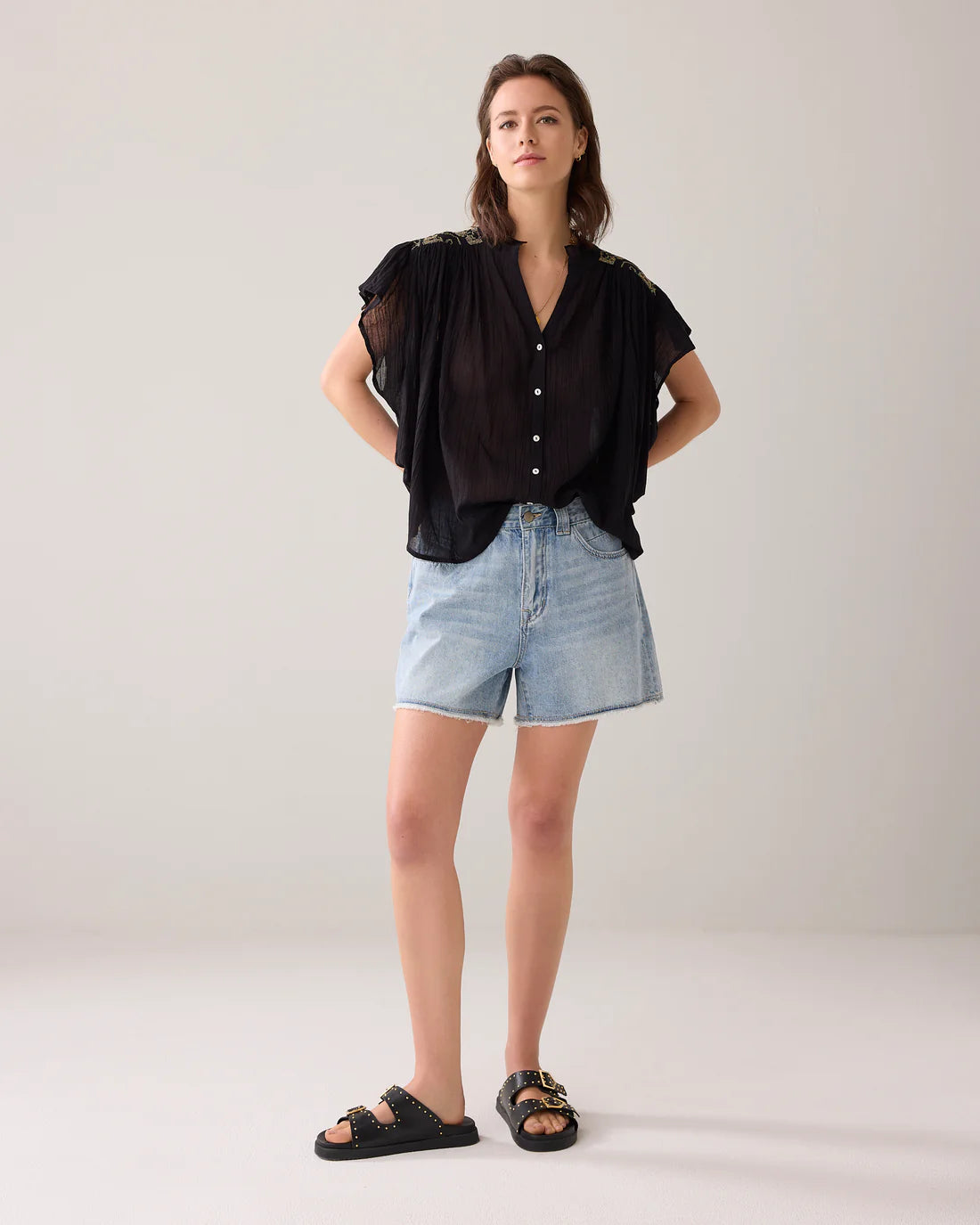 Summum Woman Vintage Blue Denim Shorts 4s2792-5169