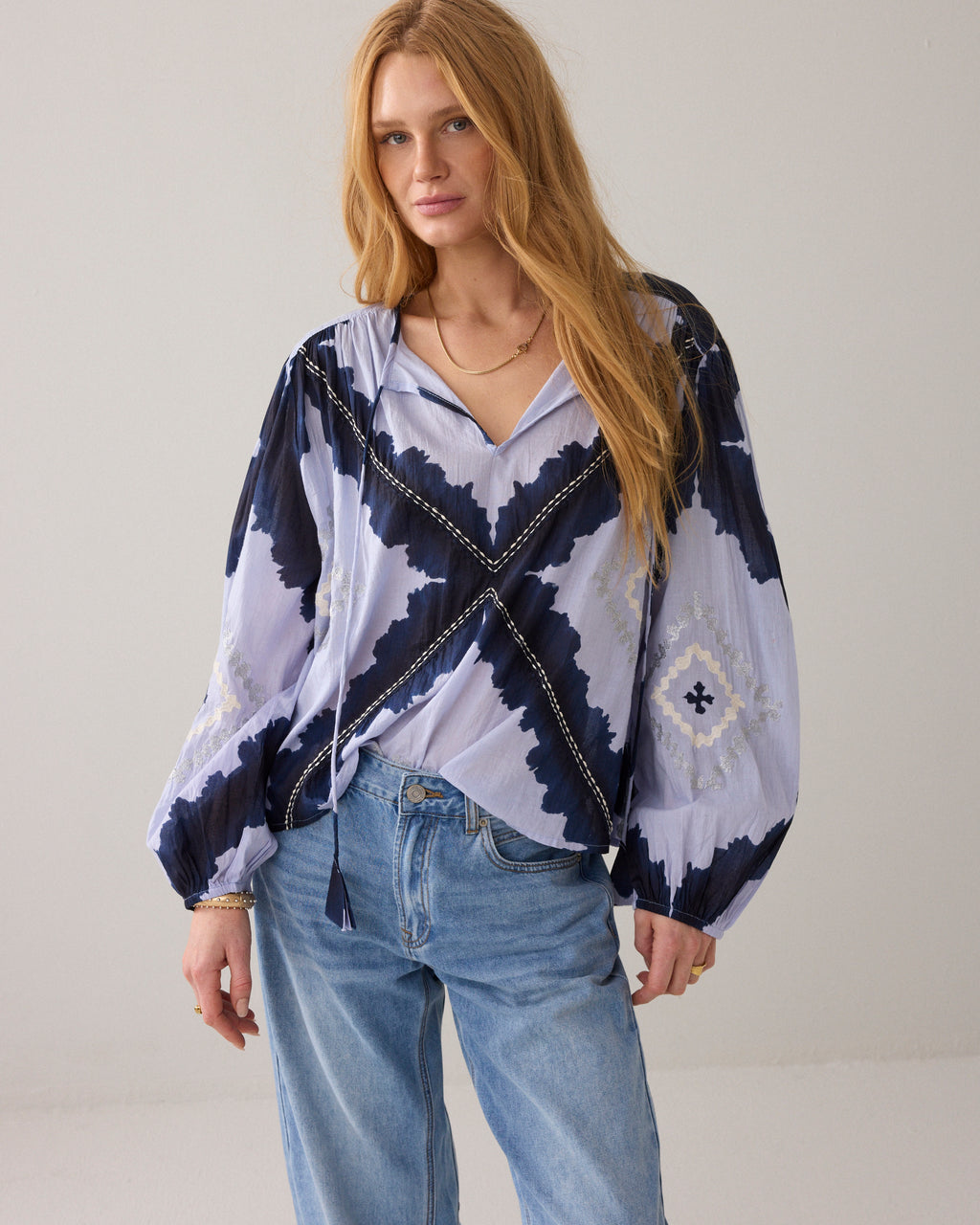 Summum Woman Tie-Dye Top in Cotton Voile - 2s3417-12423