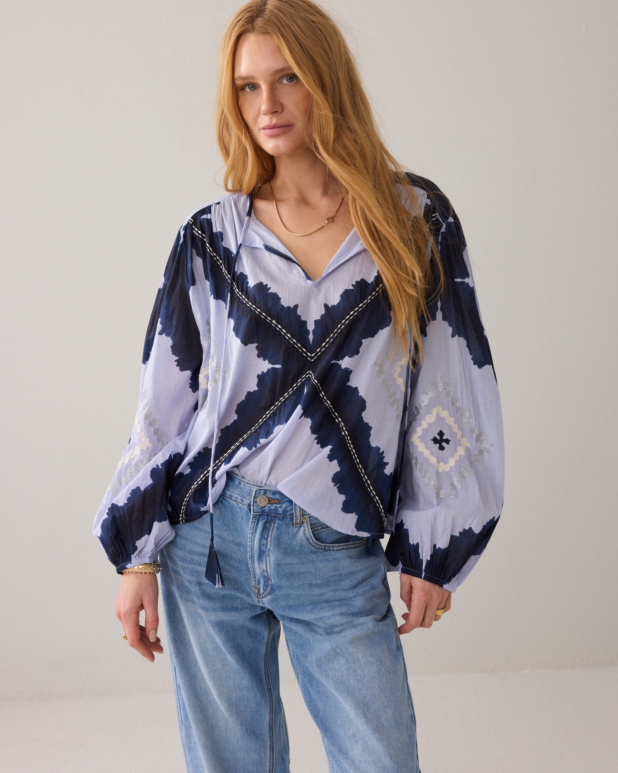 Summum Woman Tie-Dye Top in Cotton Voile - 2s3417-12423