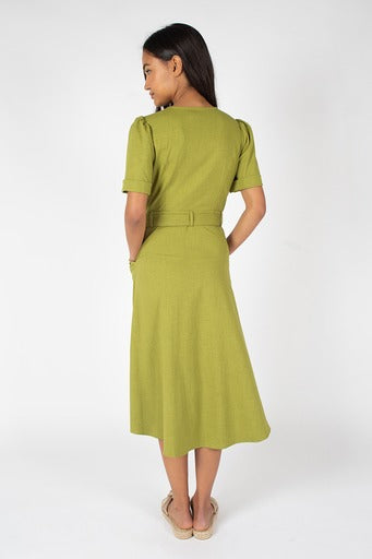 Traffic People Bacall Dress-Olive-RUR12596029
