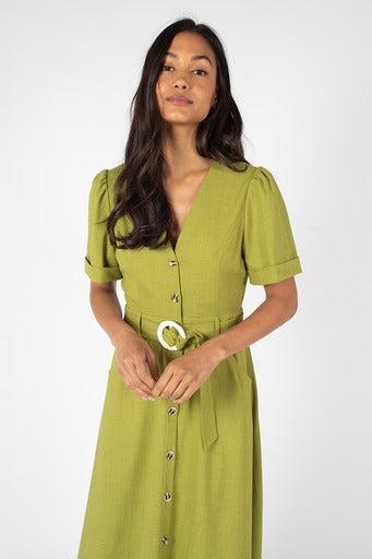 Traffic People Bacall Dress-Olive-RUR12596029