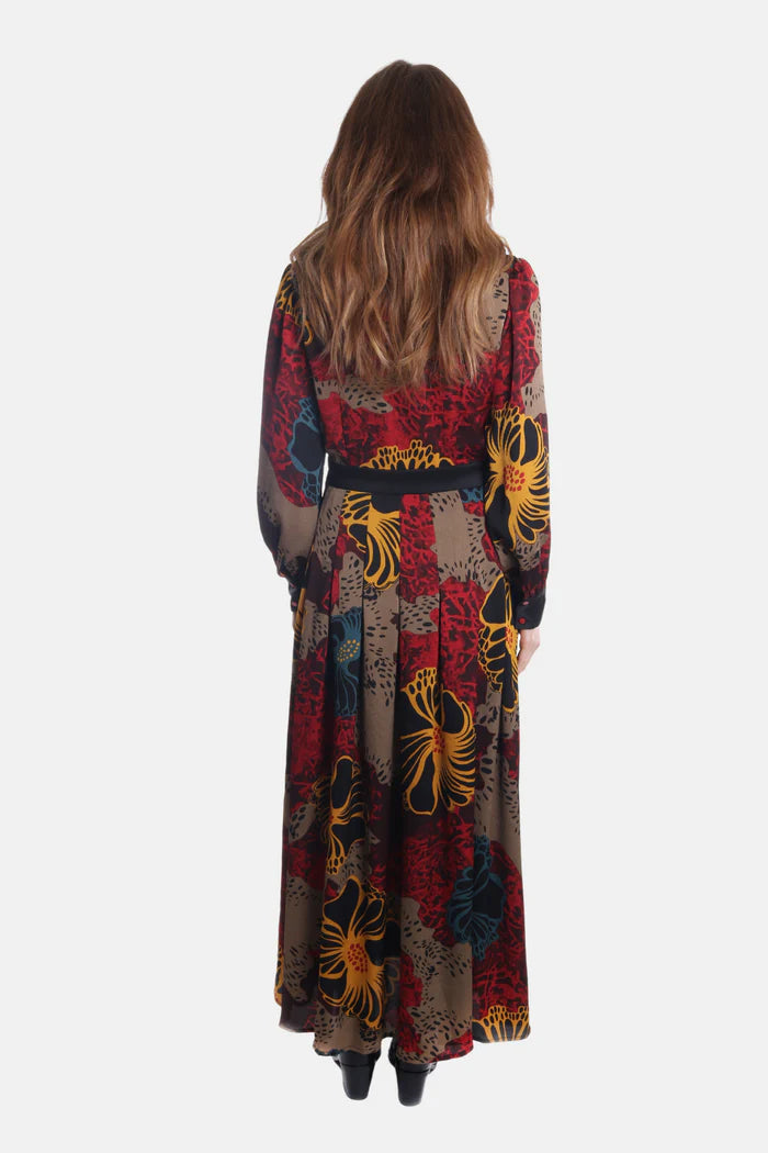 Traffic People Into My Arms Vice Dress-Red Florals-IMA12552009