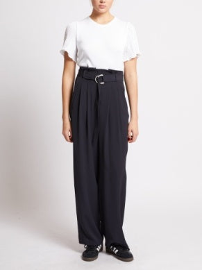 French Connection Vinnie D.Ring Belted Trouser in Navy - 74ZAE