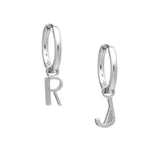 Rachel Jackson Art Deco Initial Hoop Earrings Sterling silver