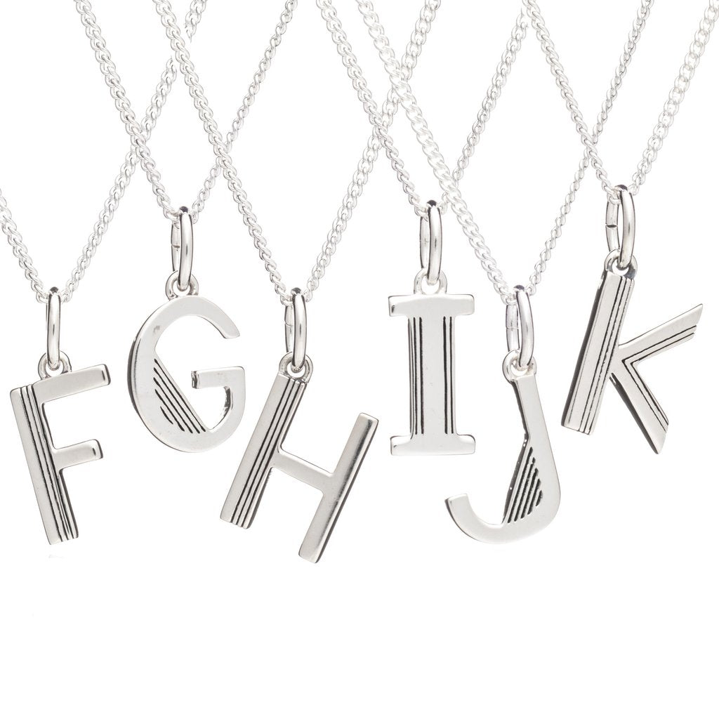 RACHEL JACKSON-ART DECO INITIAL NECKLACE - SILVERa