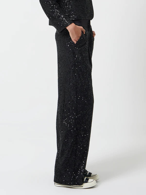 French Connection Alindava Sequin Suit Trousers-Black-74TNG