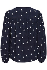 Atelier Rêve Salina Blouse-Maritime Blue with dots-20119308