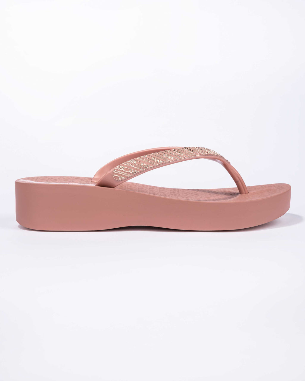 Ipanema Wedge Links Flip Flops-Blush