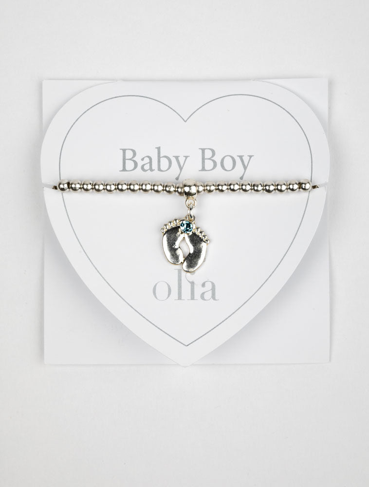 Olia Baby Boy Bracelet - silver/blue