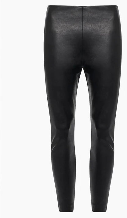 French Connection Etta Recycled Vegan Leather skinny Trousers-Black-74TAV