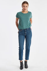 ichi twiggy raven medium blue jeans straight like mid rise-evalucia boutique