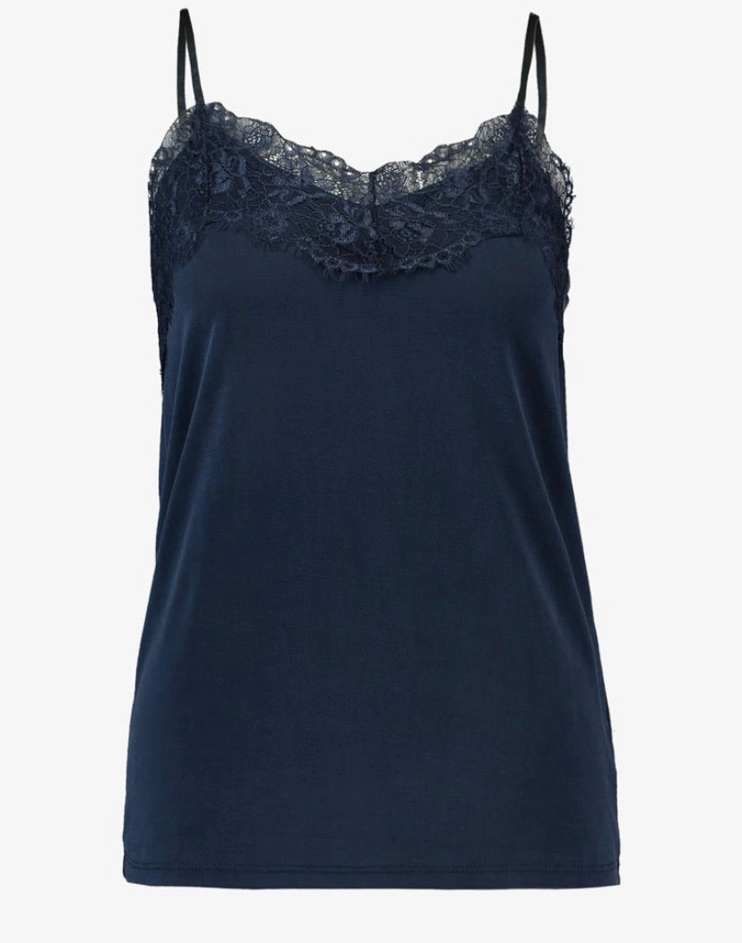 Ichi Like Cami Top - Navy - 20106355