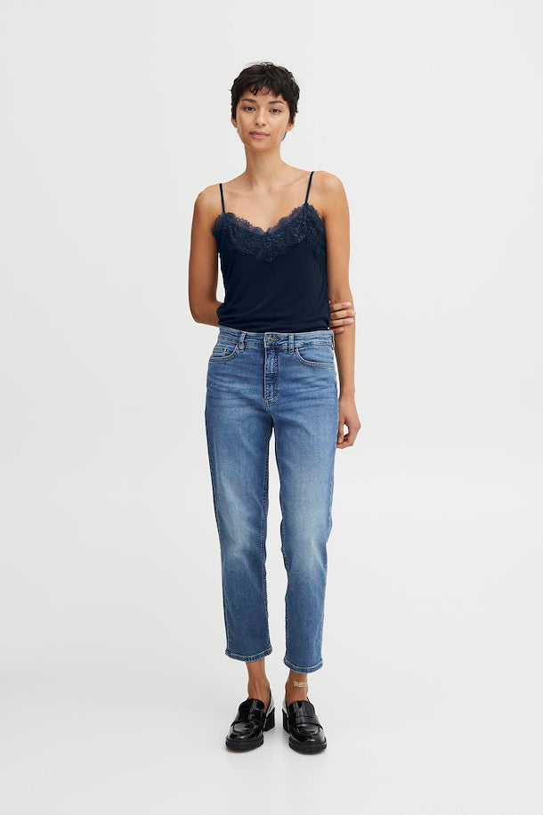 Ichi Like Cami Top - Navy - 20106355