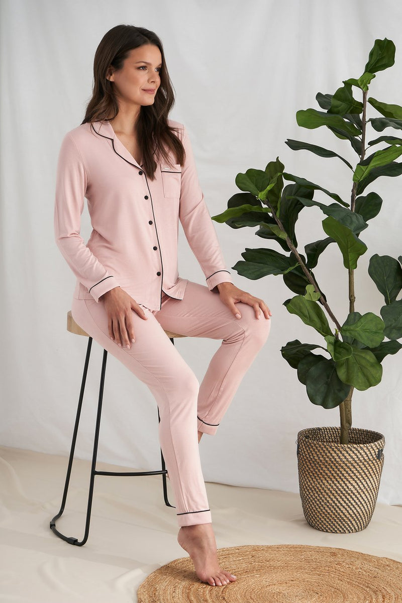 Pretty You London Bamboo Pyjama Set- Pink